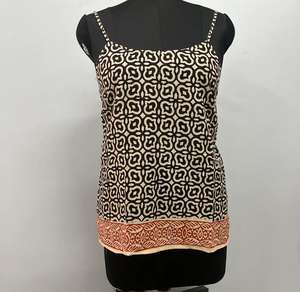 ชุด2ชิ้นสำหรับผู้หญิงฤดูร้อนทำด้วยมือผ้าพันคอ bagru เสื้อถักคอตตอนพิมพ์เสื้อกล้ามกางเกงขาสั้นชายหาดปกคอวี - Product Image 4