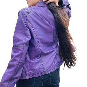 Chaqueta de Cuero al por Mayor para Mujer, Chaqueta de Cuero de Moda, Chaqueta de Cuero Gruesa de Nuevo Estilo para Damas - Product Image 5