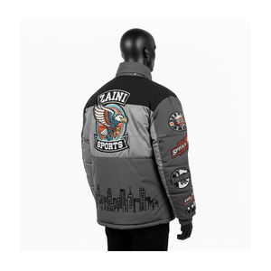 Premium Quality 380GSM Heavy Polyester Fabric <b>Soft</b> Nylon <b>Shell</b> Quilted Warm Winter Outerwear Puffer <b>Jacket</b> for <b>man</b> - Product Image 4