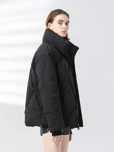 Chaqueta Acolchada de Cuero para Mujer, Personalizada, Colores Sólidos, Teñida, Ecológica, Transpirable, Resistente al Viento, Otoño Invierno 2023 - Product Image 5