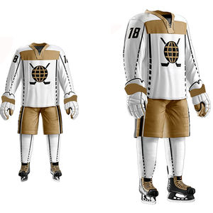 Conjuntos de Uniformes de Hockey sobre Hielo Transpirables y Antiencogimiento, Jersey de Manga Larga y Pantalones Cortos Ecológicos que Absorben la Humedad - Product Image 5