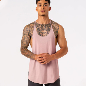 Vente en gros Logo personnalisé 100% coton Stringer Gym Vest Sleeveless Y Back Fitness Singlet Workout Muscle Bodybuilding Hommes Débardeur - Product Image 1