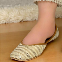 Sepatu kulit datar Khussa tradisional modis, untuk wanita, ringan, desain Pakistan PK Punjabi, warna musim gugur campur