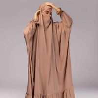 Robe Hijab Islamique Ample Grande Taille en Polyester Nida, Couvrante, Légère et Modeste pour Femme – Collection Printemps (Vente en Gros)