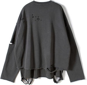 Venta al por mayor de ropa de calle Vintage personalizada para hombre, sudadera rasgada, ropa de calle, sudaderas con capucha para hombre, lavado con ácido - Product Image 2