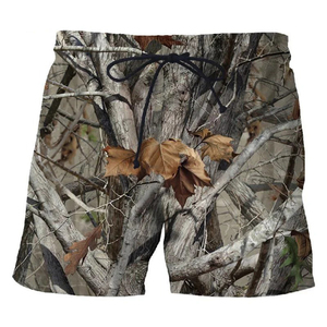 Shorts de chasse pour hommes 100 % polyester, personnalisables, respirants, imprimés par transfert thermique, motif camouflage, avec logo frontal et marque personnalisée - Product Image 4
