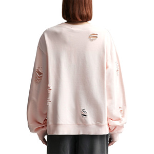 Haute qualité femmes coton polaire sweat lavage à l'acide Badge nouveau Style décontracté poids lourd 300g respirant Logo personnalisé hiver - Product Image 3