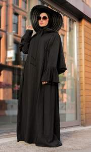 Venta al por mayor 2024 vestido modesto para mujeres musulmanas diseños impresionantes hermoso Abaya vestido de baile silueta cintura Natural Super precio - Product Image 6