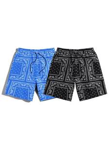 Men's High Quality Plus Size Breathable Mid-Waist Knitted Shorts <b>Bandana</b> Sublimation Print Casual Drawstring Pocket Summer - Product Image 6