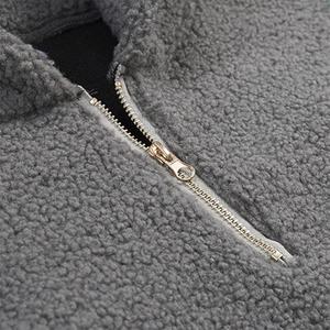 Manufacturer Custom 14 Zip <b>Hoodies</b> & Sweatshirts Lamb Wool Pullover Winter Thick Teddy <b>Sherpa</b> <b>Fleece</b> 500gsm <b>Hoodies</b> - Product Image 3