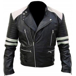 Blouson de moto en cuir léger pour homme, coupe-vent, respirant, uni, haute qualité, très vendu, facile à porter - Product Image 1
