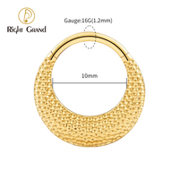 Titane Martelé Texturé Septum Clicker 16G Articulé Segment Punk Piercing Helix Boucle D'oreille Nez Hoop Bijoux