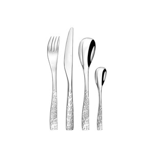 Plata mate latón pulido tenedor cuchara cuchillo vajilla real acero inoxidable en relieve cubiertos juego de cubiertos - Product Image 6