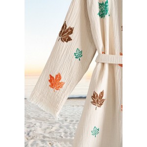 Varol Cozy Hooded Bathrobe Dress Organic 100% Cotton Woven for Autumn Style-for Beach or Home - Product Image 6