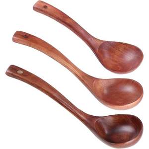 Cuillère en bois naturelle et agréable pour la cuisine, cuillère de service en bois d'acacia de haute qualité, articles de cuisine en gros - Product Image 6