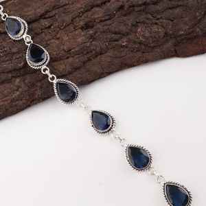 London Blue Topaz <b>Bracelet</b> 925 Sterling <b>Silver</b> Handmade Jewelry Gift For Women December Birthstone - Product Image 5