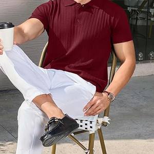 เสื้อเชิ้ตผู้ชายแบบคอปกผ้าแคนวาส ทรงปกติ ผ้าถัก ลายเรียบ แขนสั้น กันยับ น้ำหนัก 180 กรัม พร้อมตัวเลือกสกรีนโลโก้ - Product Image 3