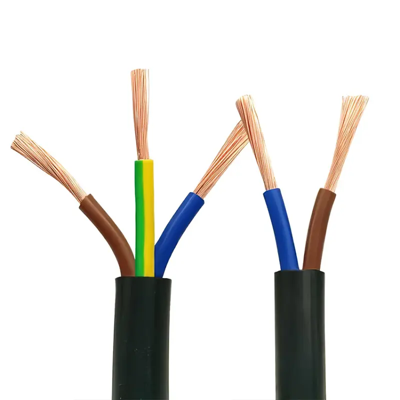 PVC Multicore esnek güç kablosu 2.5MM 4MM 6MM RVV/NYM bakır çekirdek korumalı endüstriyel elektrikli tel kablo