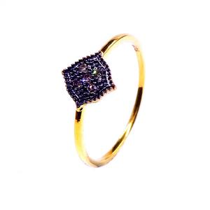 แหวนเพชรสำหรับผู้หญิงใส่เครื่องประดับอัญมณีชุบทองเงินแท้แบบ925 - Product Image 1