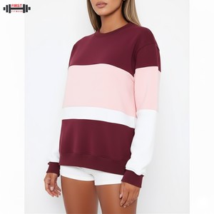 Sweat-shirt à capuche oversize en molleton de coton de haute qualité pour femme, col en V personnalisé, devant régulier, hiver - Product Image 3