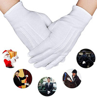 Uniforme Etiquette Respirant Cérémonie Défilé Marche Bouton Lavable Rayé Formel Main Gants Blancs Pour Hommes Et Femmes