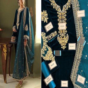professional Supplier Women Pakistani Partywear <b>Dresses</b> In Different Colors And Sizes In Velvet Material - Product Image 3