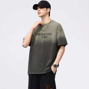 T-shirt tricoté dégradé surdimensionné pour homme, 220 g/m², 100 % coton biologique, coupe classique, écologique, anti-UV, idéal pour l'été – Vente en gros - Product Image 4