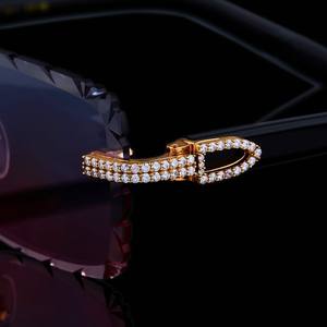 Lunettes de soleil carrées hip-hop en argent sterling 925 entièrement serties de diamants moissanite pour homme, bijoux tendance, vente chaude - Product Image 2