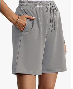 Short de survêtement athlétique à cordon de serrage pour femme Bermuda ample décontracté avec poches mi-taille à séchage rapide coupe régulière - Product Image 4