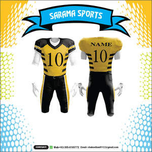 Fútbol americano Sublimación personalizada Árbitro juvenil Fabricante de Pakistán Equipo de desgaste Uniforme de fútbol americano, - Product Image 4