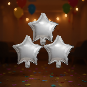 Palloncino a Forma di Stella in Foil Argento 10 Pollici per Decorazioni Festive - Product Image 3
