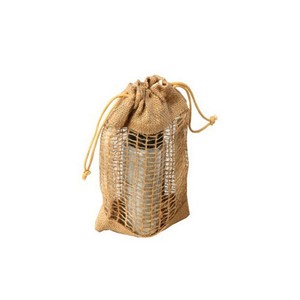 Pochette à cordon en lin et chanvre personnalisée en vente en gros sac de jute transparent avec fenêtre en PVC et emballage en noix de jute sac fourre-tout en toile de jute emballage cadeau - Product Image 2