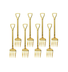 Juego de cubiertos de tenedor de latón para Hotel, vajilla para bodas y eventos, cucharas con mango de diseño floral, calidad Superior - Product Image 5