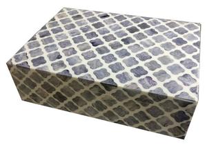 LAMETIERARTZ Boîte décorative noire et blanche en forme d'os avec couvercle, boîtes à bijoux uniques en MDF de qualité, finition polie, décoration tendance pour la maison, Uttar - Product Image 4