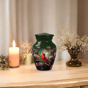 Crdinal Metal <b>Urn</b> <b>for</b> <b>Ashes</b> Women Cremation <b>Urns</b> <b>for</b> Human <b>Ashes</b> <b>Mini</b> <b>Urns</b> Adult Male Man Small <b>for</b> Human <b>Ashes</b> Custom Size - Product Image 3