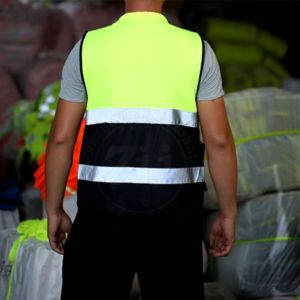 Malla industrial de poliéster de alta visibilidad ANSI Clase 2 Chaleco impermeable para trabajadores de la construcción Ropa DE TRABAJO Chaqueta de alta visibilidad Invierno - Product Image 3