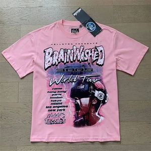 Camiseta Casual de Moda para Hombre, Manga Corta, Estampado Vintage de Estrella H, Estilo Holgado, Tejido Ecológico 100% Algodón - Product Image 1