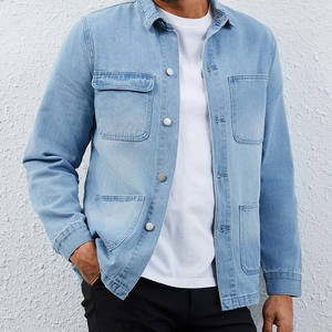 Chaqueta Vaquera 100% Algodón, Lavado Claro, Estilo Casual para Invierno, Material de Alta Calidad, Chaqueta Vaquera Lavada para Hombre - Product Image 4