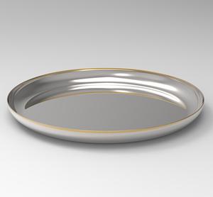 Plateau de conception moderne chaud de qualité supérieure pour la cuisine à manger assiette de forme ronde avec bordure dorée Dessert servant des aliments pour la maison et la cuisine - Product Image 1