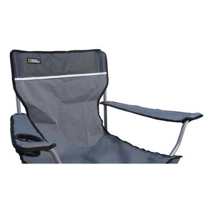 Sedia pieghevole Nat Geo Denver con braccioli grigio e nero, supporta 102 kg - Product Image 3