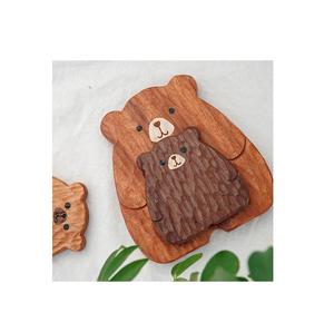 6 pièces ensemble sous-verre en bois peinture mignon chat carré sous-verre en bois kit pour Offre Spéciale de taille personnalisée - Product Image 1