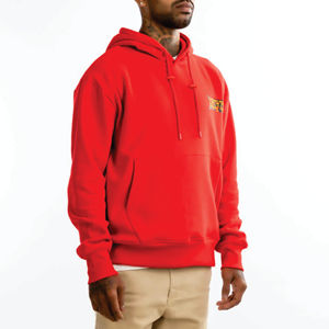 Sudadera con capucha Hip-Hop de alta calidad Custom 320 GSM Pearl Velvet Oversized Logo Printed Men's Hoodie - Product Image 4