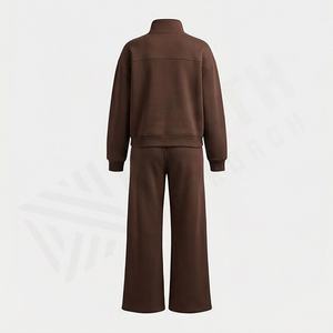 Ensemble de survêtement sportif à capuche d'hiver en gros, logo personnalisé, demi-zip, streetwear, vêtements de sport respirants, vêtements de sport solides pour la salle de sport - Product Image 2