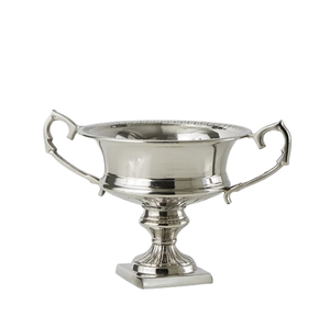 Jarrón de Metal Hecho a Mano al por Mayor, Modelo Theodore, Color Gris Niebla, Forma Redonda, Pedestal de Acero, Jarrones para Flores con Impresión Personalizada - Product Image 4