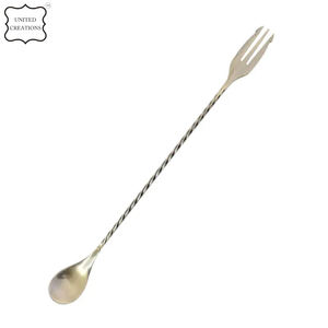 <b>Long</b> Handle Stainless Steel Cocktail Mixing Spoon Disposable Swizzle Stick for Cocktails and Beverages - Product Image 2