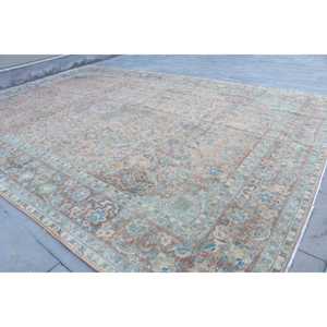 Turkish Oversize Rug 12.9x19.3 ft (392x588 cm), <b>Brown</b> Abstract Vintage Rug - Product Image 2