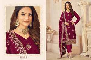 Travail de broderie lourde et travail de diamant Kurtis vente en ligne de vêtements indiens et pakistanais avec architrave à pleine floraison - Product Image 3