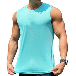 Por encargo de los hombres personalizados Ropa de fitness Hombres Camisetas sin mangas Ropa de verano Precio barato 100% Algodón Spandex Cuello redondo Chaleco Camisetas sin mangas para hombres - Product Image 1