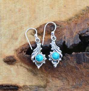 Boucles d'oreilles en argent sterling turquoise, bijoux en pierres précieuses faits à la main, cadeau élégant pour femmes - Product Image 3