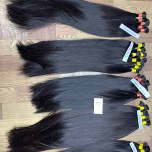 Alta calidad Listo Envío Super Doble 24 "Color Natural 100% vietnamita Virgen Remy Extensiones de cabello liso a granel - Product Image 6